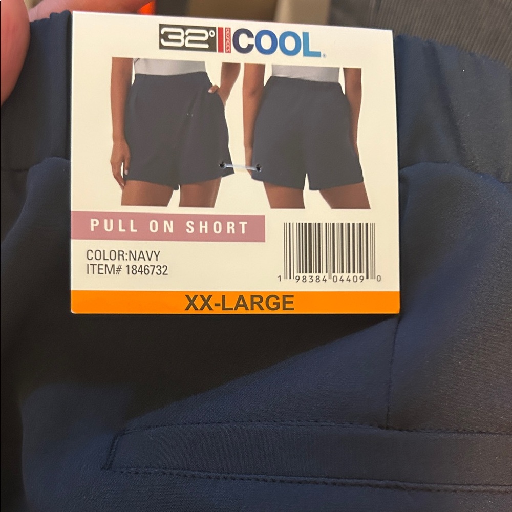 32 Degrees Cool Navy Pull-On Shorts